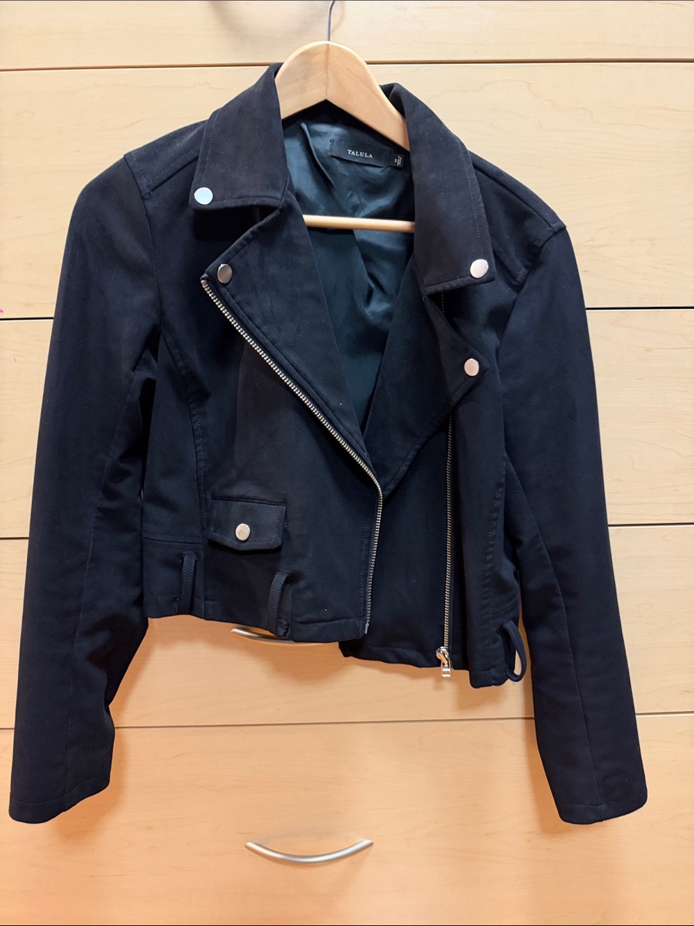Aritziq Talula faux suede Cropped Moto Jacket with Silver Hardware size m